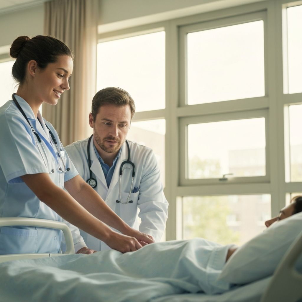 Healthcare professionals in hospital setting